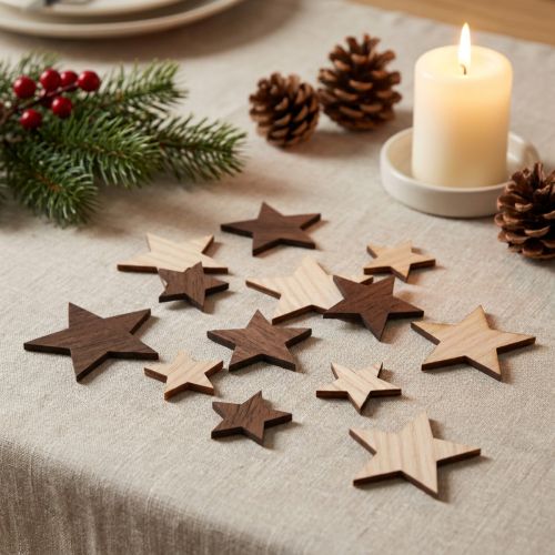 Estrelas decorativas de Natal marrom natural Ø3,5–5,5cm 48 un | Floristik24.pt