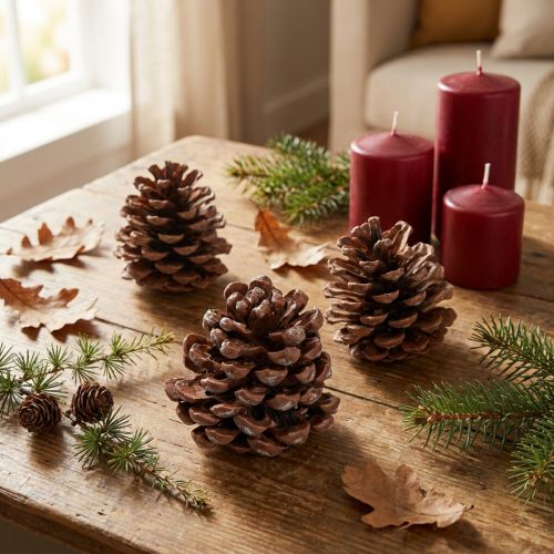 Itens Conjunto de 3 Pinhas Grandes Naturais 8–9 cm