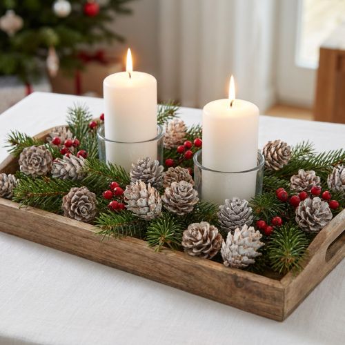Pinhas branqueadas, decoração