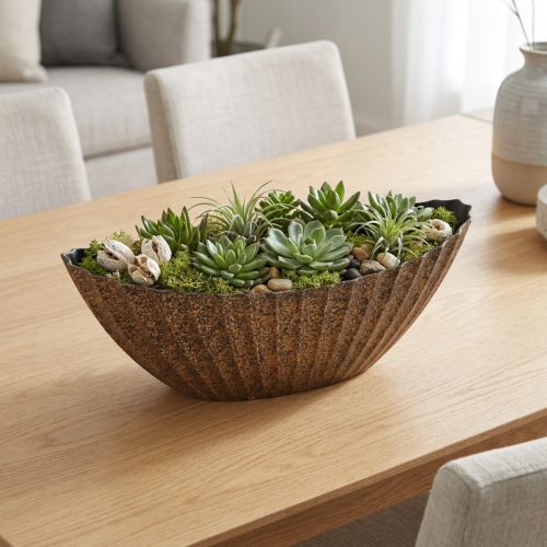 Vaso para plantas com ranhuras
