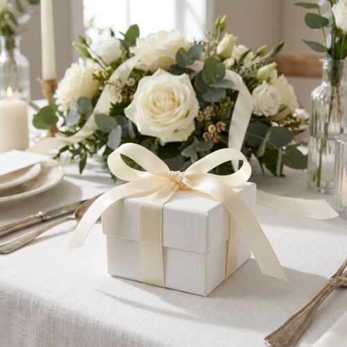Fita decorativa para presente, fita creme, fita de orla 15mm 3m, 10 peças | Floristik24.pt