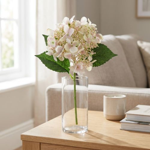 Flor de jardim creme artificial hortênsia com botões 52 cm | Floristik24.pt