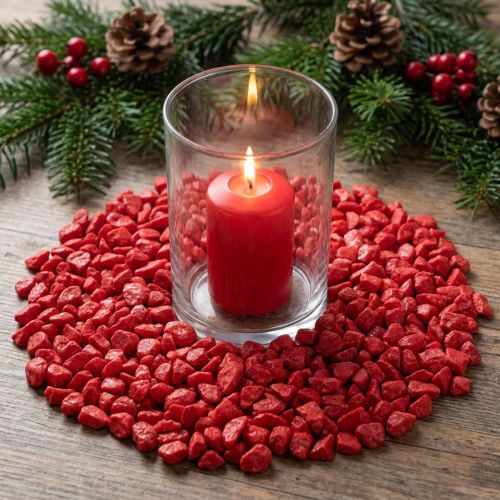 Pedras decorativas 9mm - 13mm vermelho 2kg | Floristik24.pt
