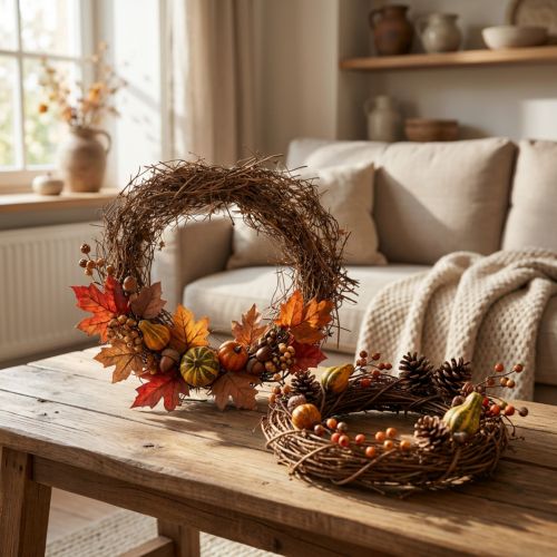 Coroa de videira natural Ø15cm, conjunto de 10 - Ideal para decorações de outono, Natal, Páscoa e funerais. | Floristik24.pt