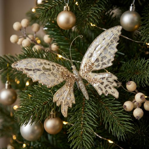 Borboleta para prender, decoração de árvore, Advento, decoração de casamento, clipe de decoração L16cm L13cm | Floristik24.pt