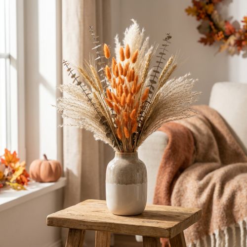 Lagurus Rabo de Coelho Seco, Flores Decorativas Secas de Damasco, 55-60cm, 50g | Floristik24.pt