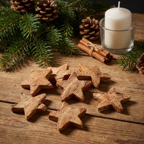 Decoração de estrela de coco natural decoração de natal natural 5,5-7cm 30 unidades | Floristik24.pt