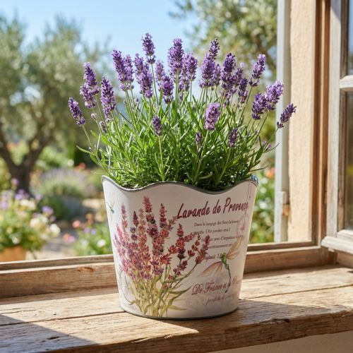 Vaso de plástico para flores de lavanda Ø13,5cm Alt.12cm | Floristik24.pt