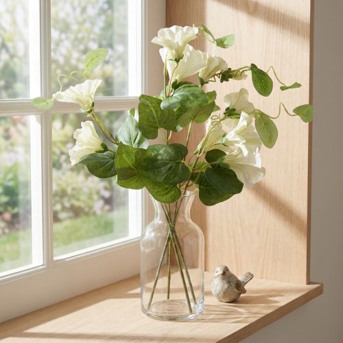 Ervilhas-de-cheiro artificiais, flores de jardim, brancas, 85 cm | Floristik24.pt