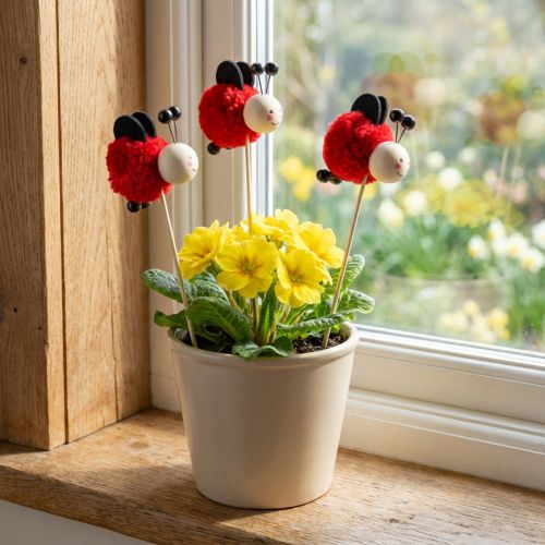 Itens Planta plugue joaninha decoração flor plugue 27,5cm 9 peças