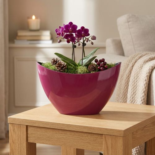 Tigela decorativa para barco de plantas Berry 20×9cm Alt.12cm | Floristik24.pt