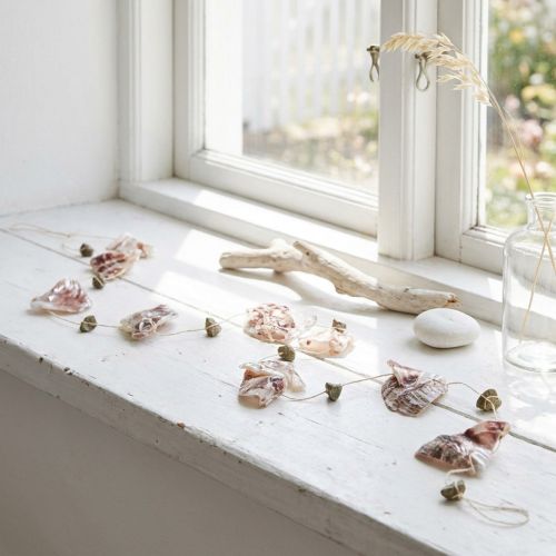 Guirlanda de conchas com pedras natureza 100cm | Floristik24.pt