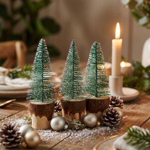 Decoração de natal árvore de natal neve 10cm 8uds | Floristik24.pt