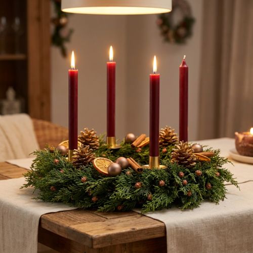 Itens Coroa de abeto Thuja com base de botões coroa de videira Ø50cm