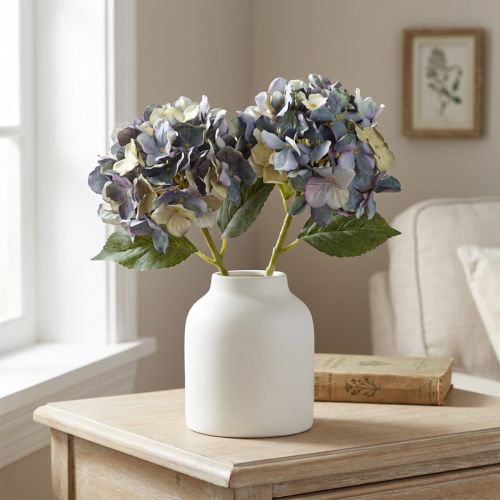 Flores artificiais em hortênsia azul grandes Ø15cm C58cm 2 unidades | Floristik24.pt