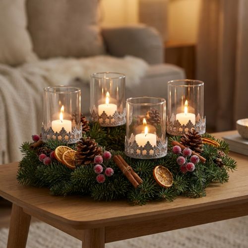 Porta-velas para conectar vintage Ø7cm Alt.7,5cm cinza 4 unidades | Floristik24.pt