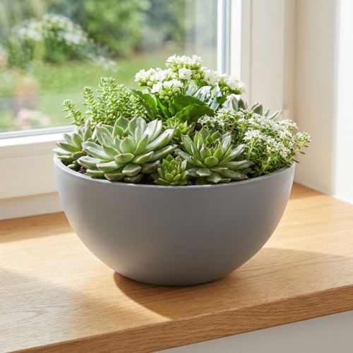 Vaso plástico para plantas vaso floreira cinza Ø25cm H12cm | Floristik24.pt