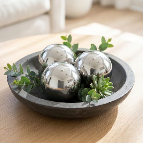 Bolas de aço inoxidável para decoração Ø6cm 10 un | Floristik24.pt