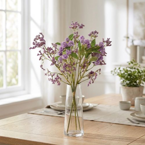 Buquê de flores artificiais, flores de seda, roxas, decorativas, 51 cm | Floristik24.pt