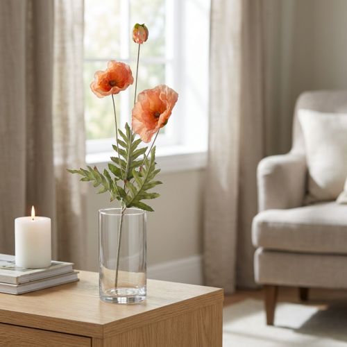 Flores artificiais flores de seda decoração papoulas 75cm | Floristik24.pt