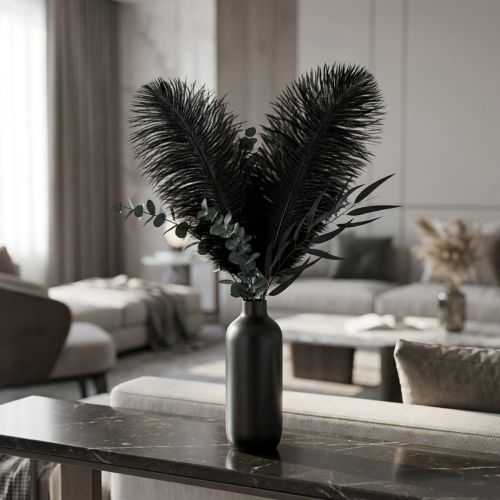 Penas decorativas de avestruz penas pretas 38-40cm 2 unidades | Floristik24.pt