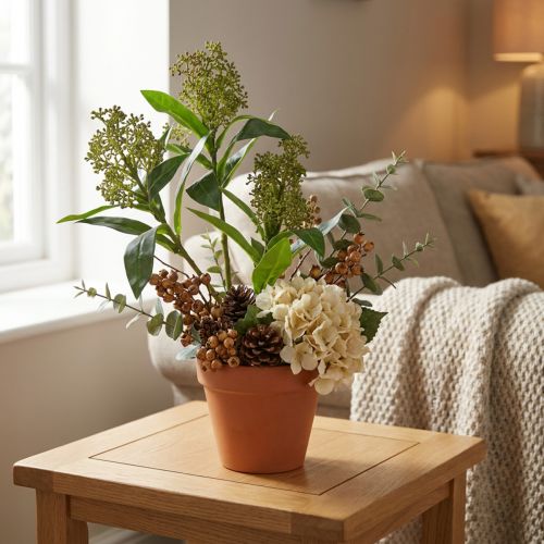Flores artificiais verdes de Skimmia japonica, 45 cm, 2 peças. | Floristik24.pt
