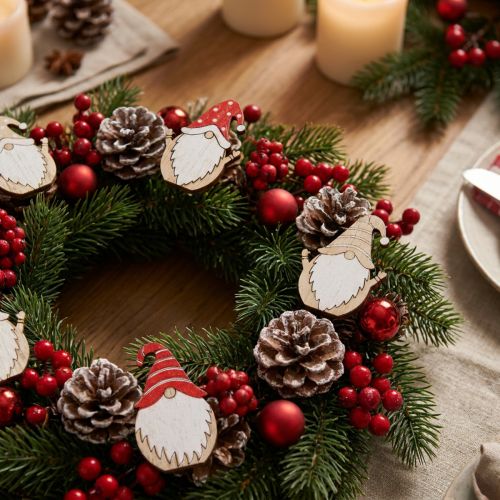 Gnomos de natal em madeira para colar 2x3,5cm 48 un | Floristik24.pt