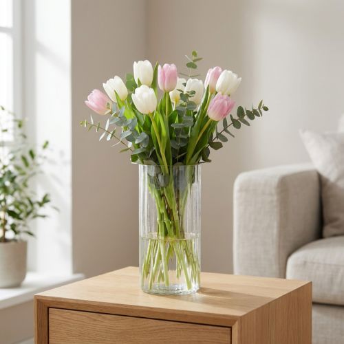 Vaso de vidro de alta qualidade para arranjos decorativos em casas modernas, 24 cm | Floristik24.pt