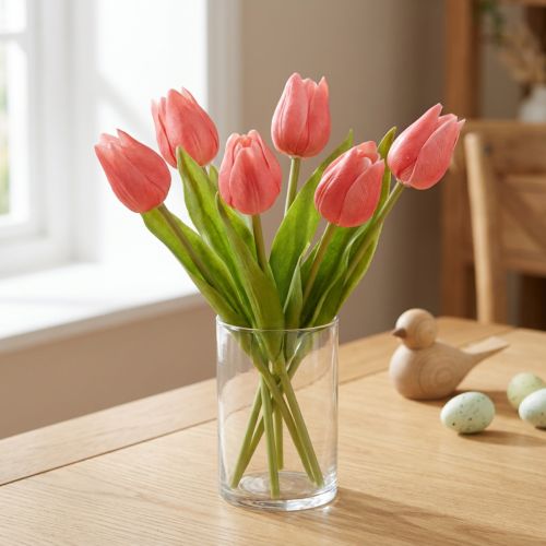 Itens Tulipa de alta qualidade, réplica realista para vasos de mesa, 21 cm, conjunto de 6 peças.