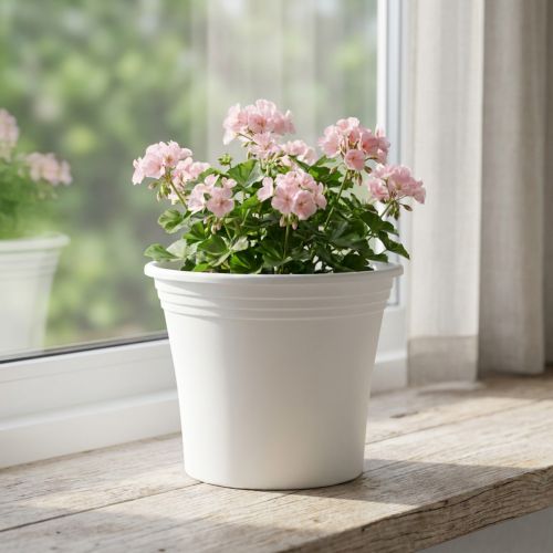Pote de plástico “Irys” branco Ø25cm Alt.21cm 1ud | Floristik24.pt
