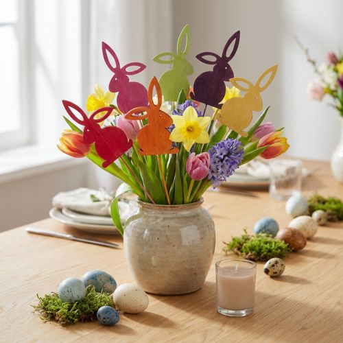 Itens Plugues de flores de madeira coelhinho da Páscoa Coelhinhos da Páscoa 30,5 cm 18 unidades