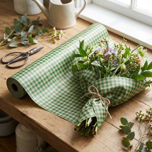 Seda floral 50cm xadrez verde 5kg | Floristik24.pt
