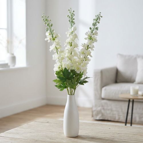 Delphinium Branco Artificial Delphinium Flores De Seda Flores Artificiais 3pcs | Floristik24.pt