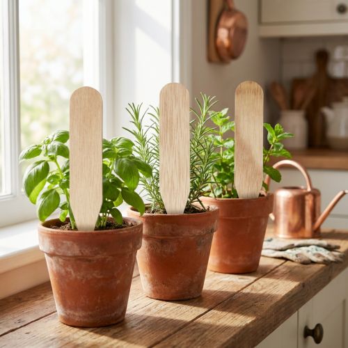 Itens Estacas de jardim estacas de madeira para ervas e Co 10 cm 12 unidades