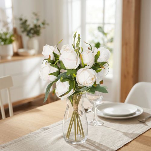 Buquê de rosas artificiais para decoração de mesa elegante, 31 cm, 3 peças. | Floristik24.pt