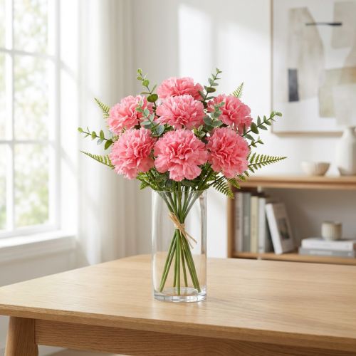Cravo Artificial Rosa 25cm 7pcs Planta Artificial como real! | Floristik24.pt