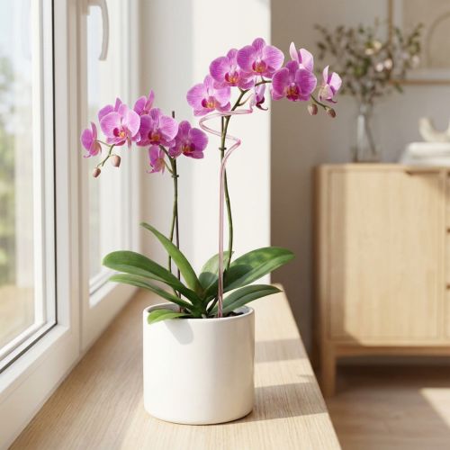 Suporte para orquídeas em treliça, modelo Twister rosa, 38 cm | Floristik24.pt