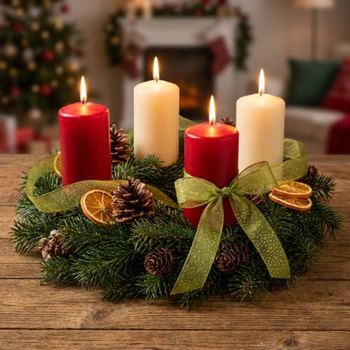Fita de Natal com pontos dourados, dimensionalmente estável, verde, 25 mm, 20 m | Floristik24.pt