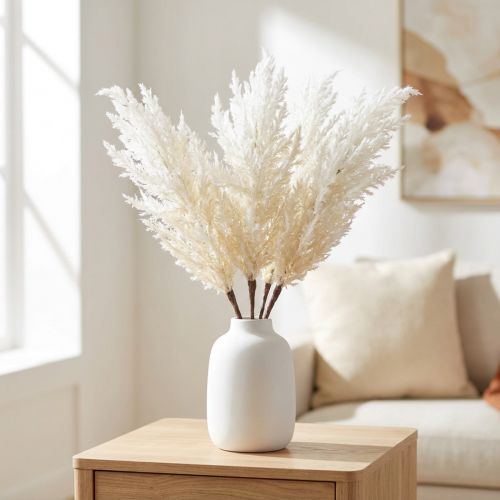 Capim-dos-pampas branco, grama artificial seca, plantas artificiais | Floristik24.pt