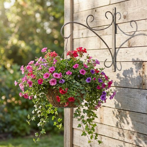 Gancho de parede, suporte para plantas em metal, suporte para cesto suspenso H30cm D28,5cm | Floristik24.pt