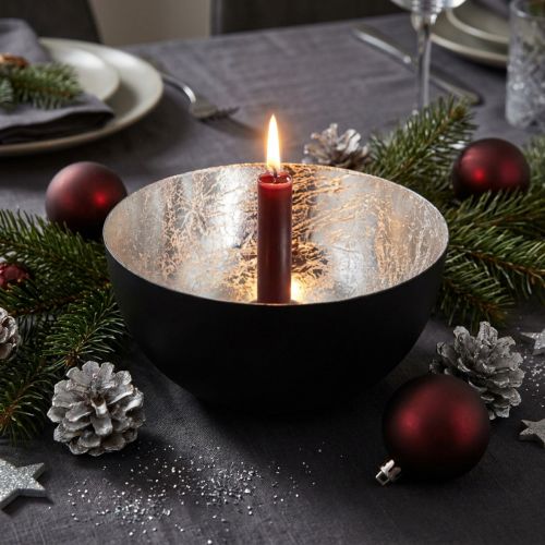 Castiçal Preto Prata Castiçal Ø13cm A6,5cm | Floristik24.pt