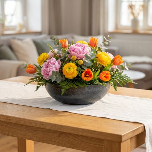 Tigela decorativa com base redonda de plástico Ø29,5cm | Floristik24.pt