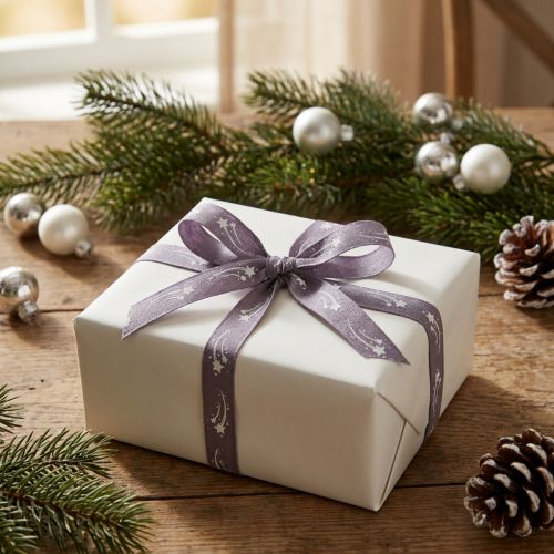 Fita de presente estrelas fita de Natal fita roxa 15mm 20m | Floristik24.pt