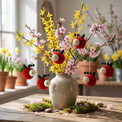Pingente joaninha decoração joaninha 5,5cm 9 un | Floristik24.pt