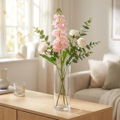 Flor rosa Levkoje artificial como flor de caule real 78 cm | Floristik24.pt