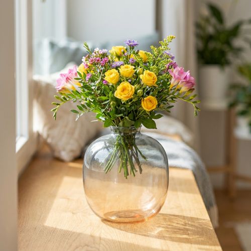 Vaso de flores vaso decorativo pequeno vaso de vidro H9cm Ø8cm | Floristik24.pt