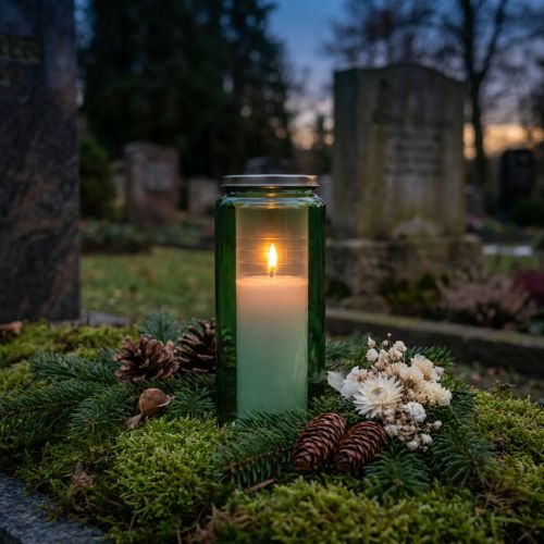 Recarga de velas para luzes graves brancas 84h Alt.17cm 5 unidades | Floristik24.pt