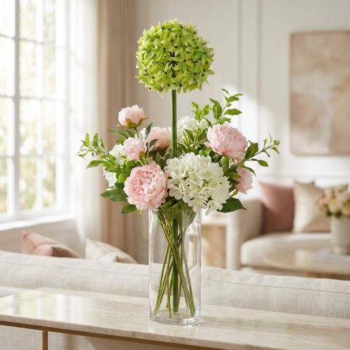 Cebola ornamental Allium, flor de seda, bola artificial verde alho-poró Ø20cm C72cm | Floristik24.pt