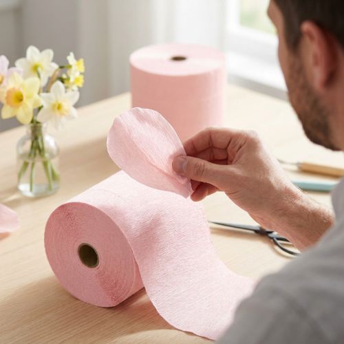 Itens Flor crepe rosa claro W10cm gramatura 128g/m² L250cm 2 peças