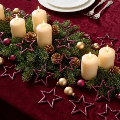 Decoração de mesa decorativa Star Berry Glitter Natal 4,5cm 120 un | Floristik24.pt